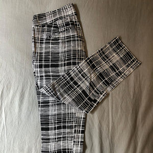 Ann Taylor Loft Marisa Black Windowpane Ankle Pant